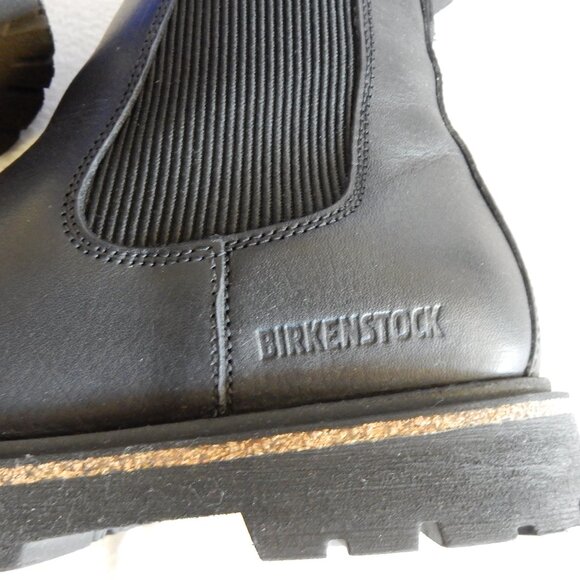 Women's Birkenstock Boots Highwood black leather chelsea 38 7-8 WORN 1X - Picture 5 of 16